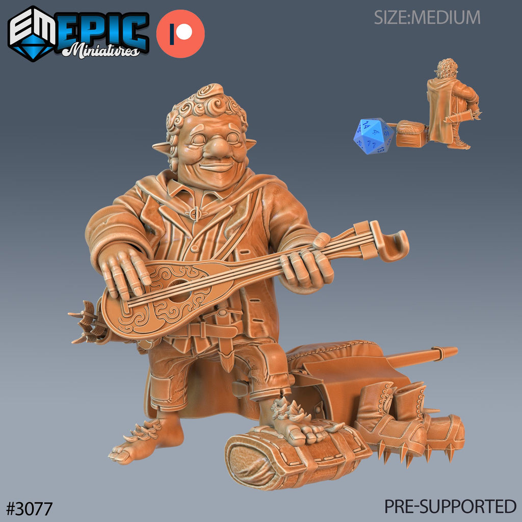 Halfling Traveler Option #3077 front DND miniature Sunrise Tavern 16k resin