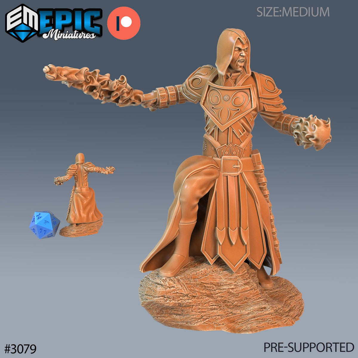 Warlock Player Character Option #3079 front DND miniature Sunrise Tavern 16k resin