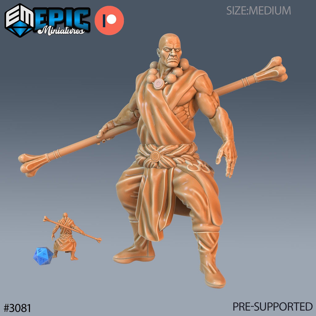 Monk Player Character Option #3081 front DND miniature Sunrise Tavern 16k resin