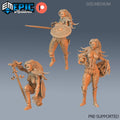 Elf Fighter Female Player Character Set of 3 DND miniatures group photo Sunrise Tavern