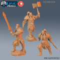 Orc Paladin Player Character Set of 3 DND miniatures group photo Sunrise Tavern