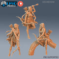 Elf Ranger Female Player Character Set of 3 DND miniatures group photo Sunrise Tavern