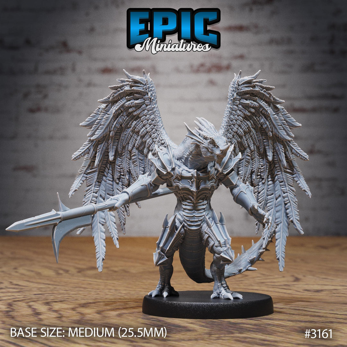 Winged Half Dragon Option #3162 back DND miniature Dragons Reign 16k resin