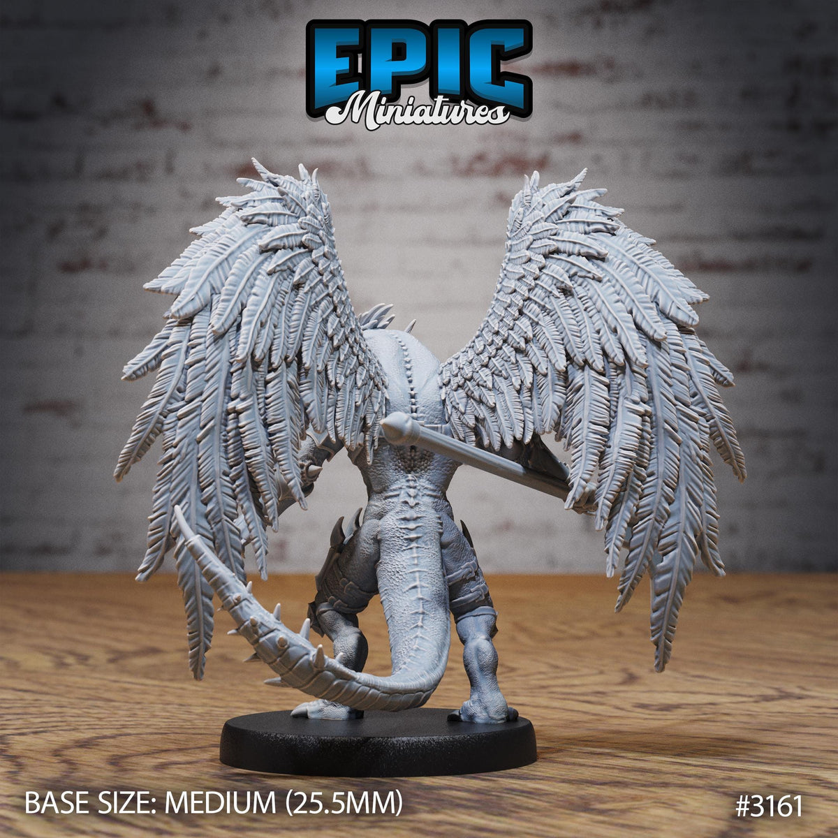 Winged Half Dragon Option #3163 front DND miniature Dragons Reign 16k resin