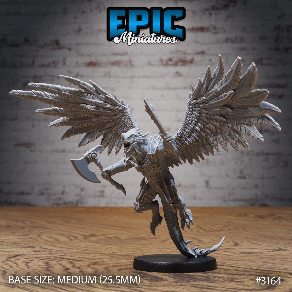 Winged Half Dragon Option #3165 back DND miniature Dragons Reign 16k resin