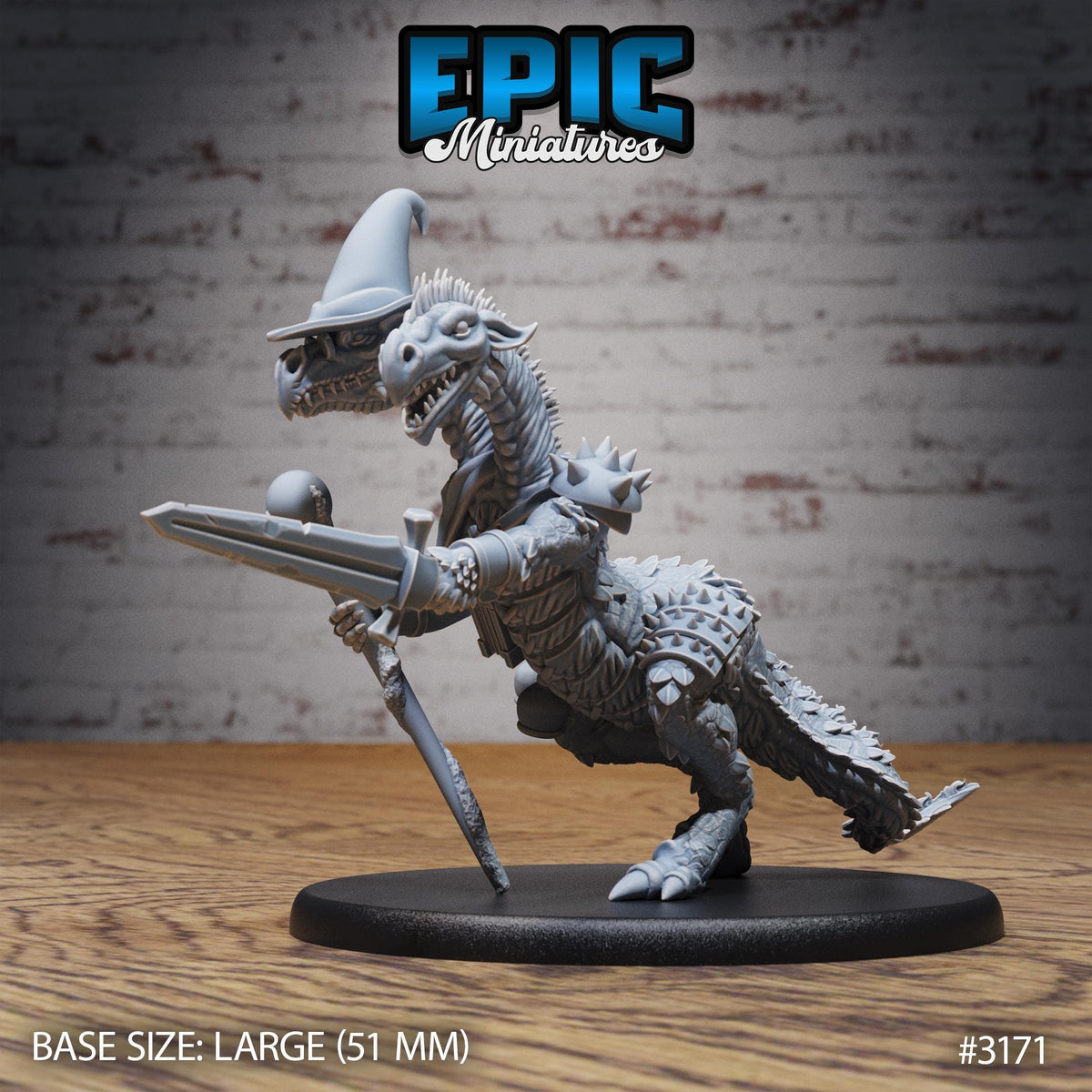 Two Headed Dragon Adventurer Option #3171 front DND miniature Dragons Reign 16k resin
