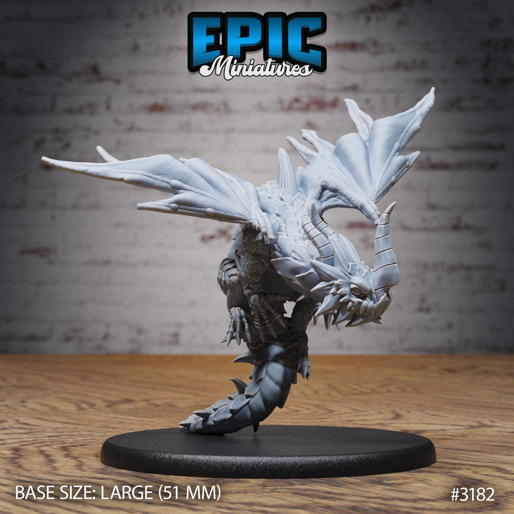 Young Horn Dragon Option #3182 front DND miniature Dragons Reign 16k resin