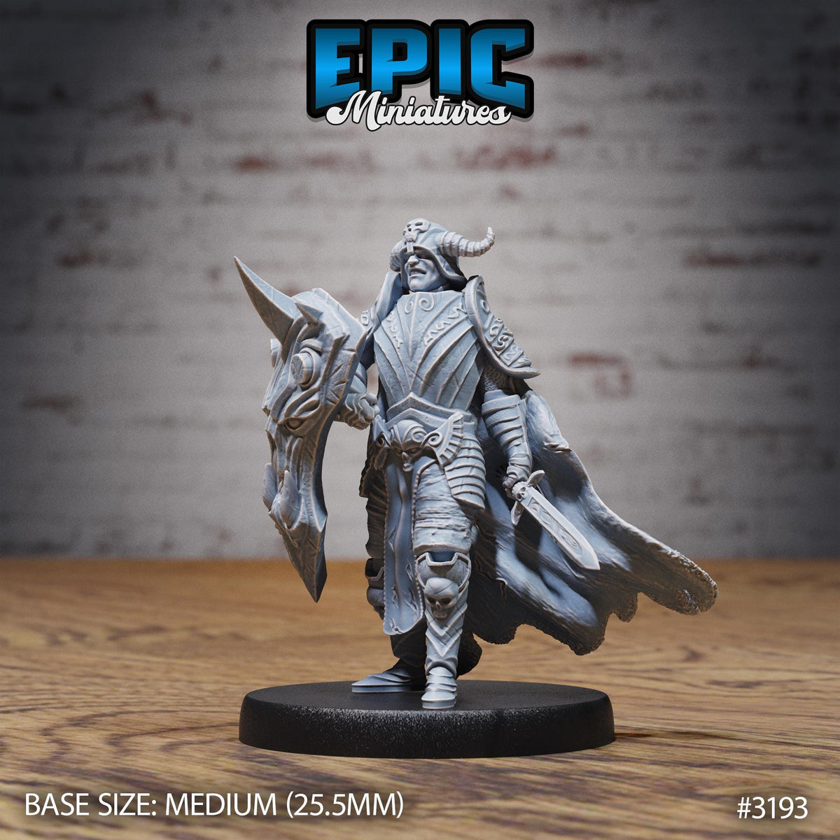 Hunters Guild Drake Knight Option #3193 front DND miniature Dragons Reign 16k resin