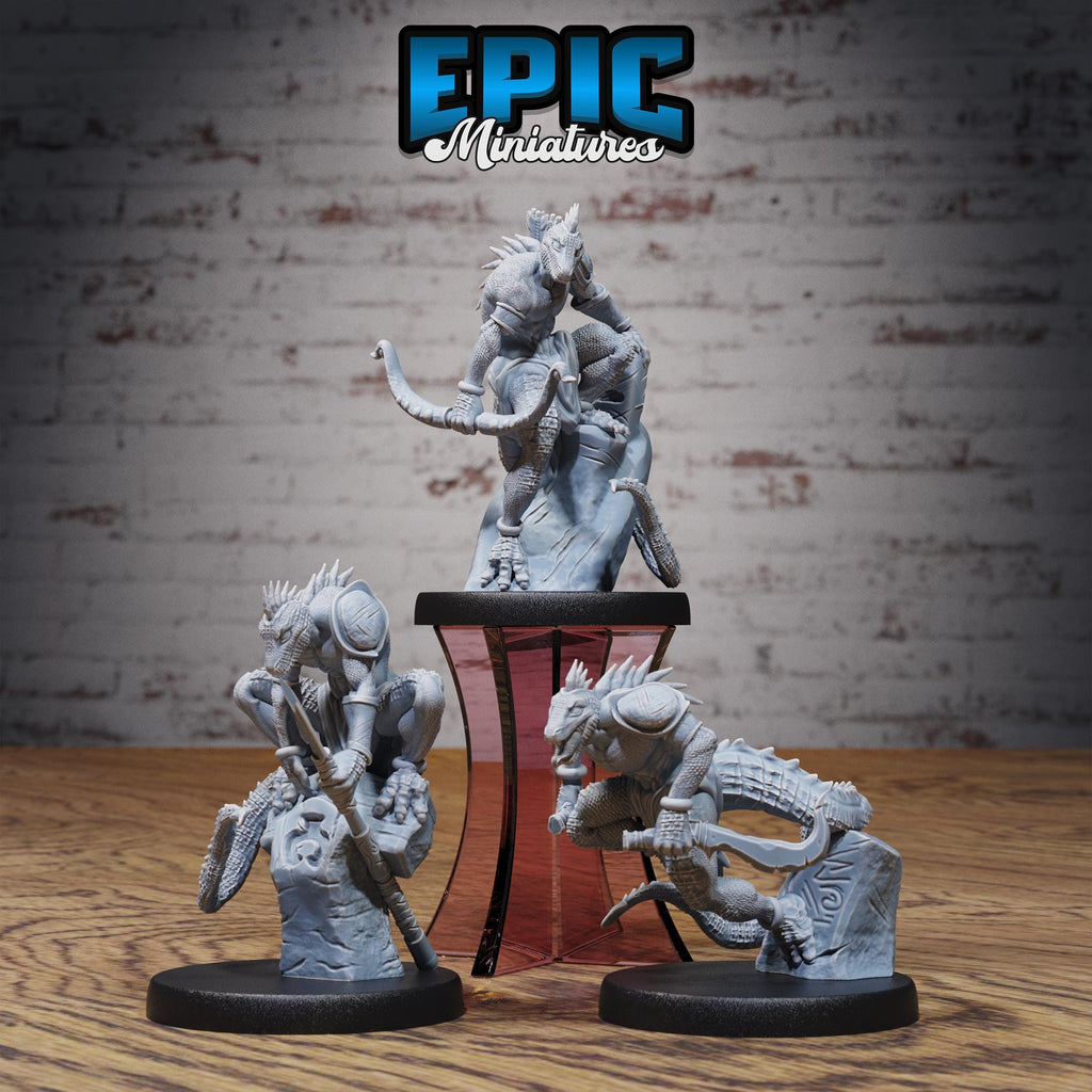 Lizardfolk Human Hunter Set of 3 DND miniatures group photo Dragons Reign