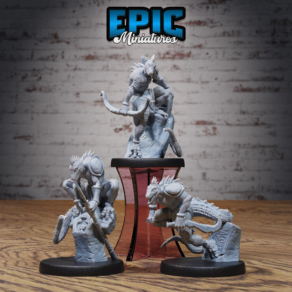 Lizardfolk Human Hunter Set of 3 DND miniatures group photo Dragons Reign