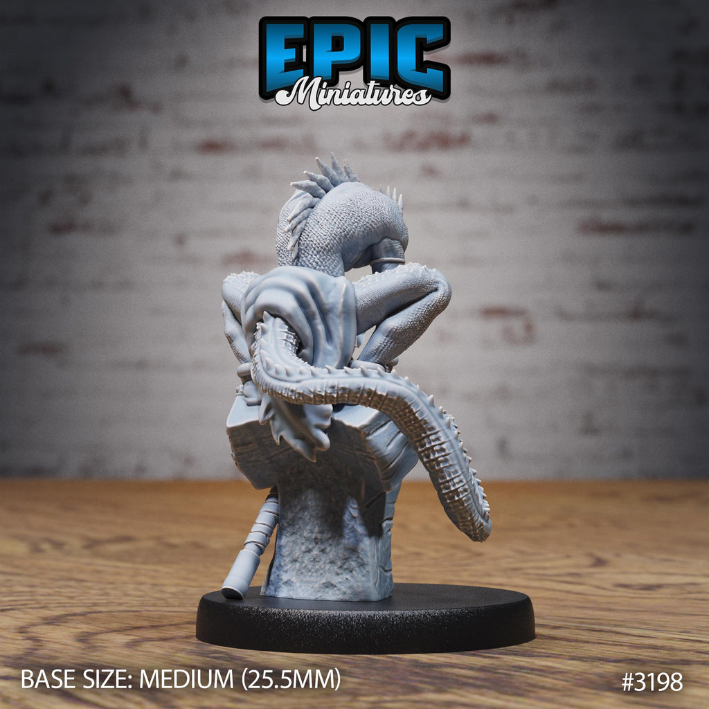 Lizardfolk Human Hunter Option #3198 back DND miniature Dragons Reign 16k resin