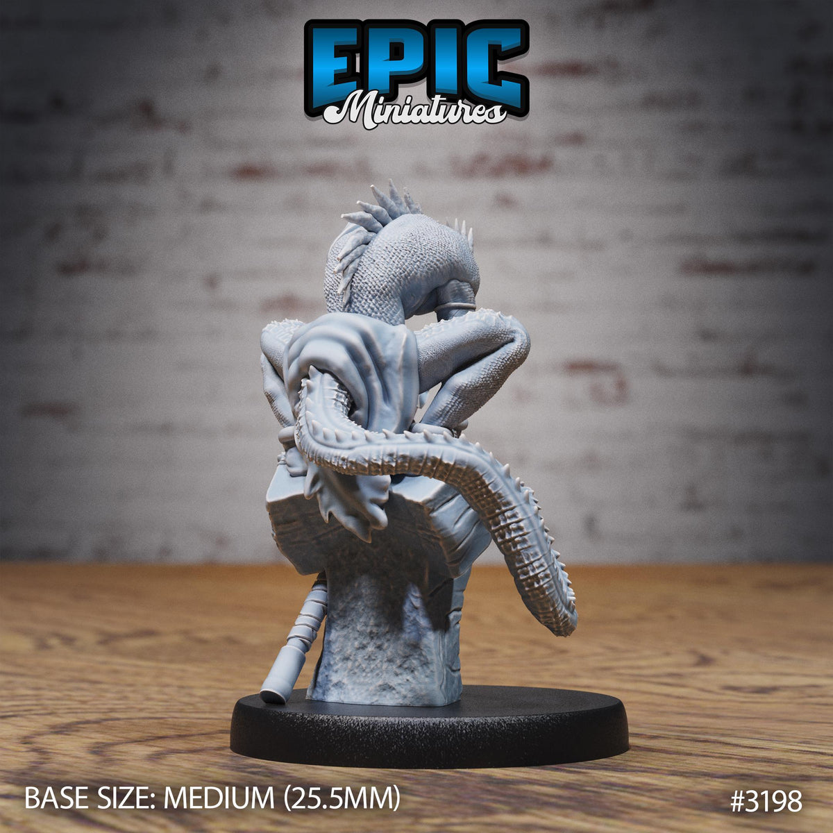 Lizardfolk Human Hunter Option #3198 back DND miniature Dragons Reign 16k resin