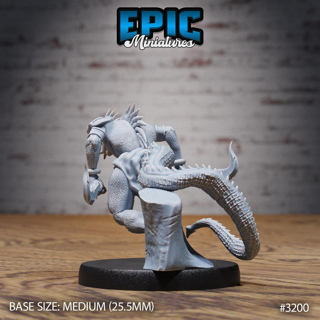Lizardfolk Human Hunter Option #3200 back DND miniature Dragons Reign 16k resin