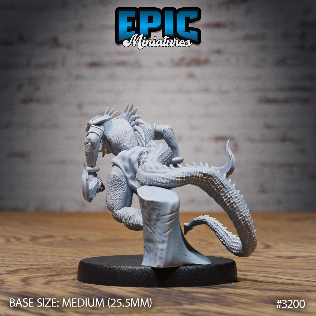 Lizardfolk Human Hunter Option #3200 back DND miniature Dragons Reign 16k resin