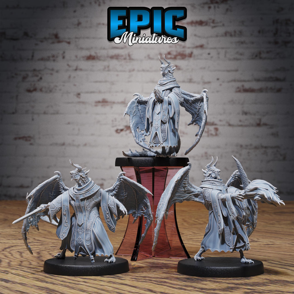 Hunters Guild Bahamut Cleric Set of 3 DND miniatures group photo Dragons Reign