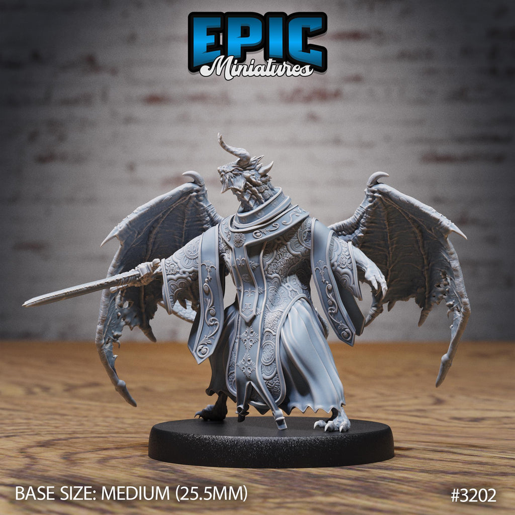 Hunters Guild Bahamut Cleric Option #3202 front DND miniature Dragons Reign 16k resin
