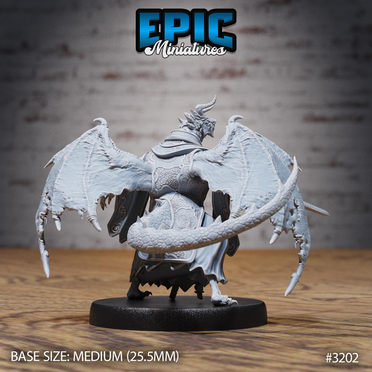 Hunters Guild Bahamut Cleric Option #3202 back DND miniature Dragons Reign 16k resin