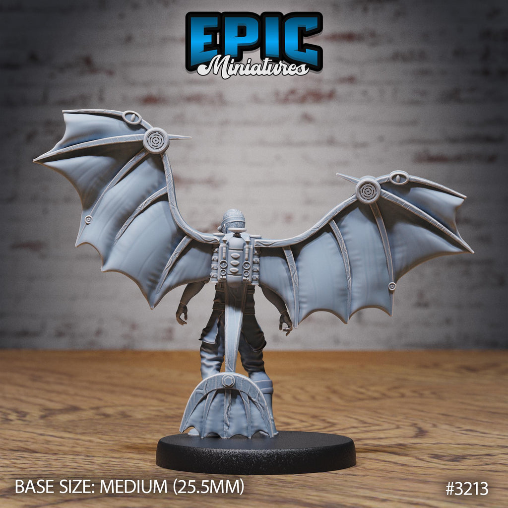 Winged Glider Pilot Levi Option #3213 back DND miniature Steam Inventions 16k resin