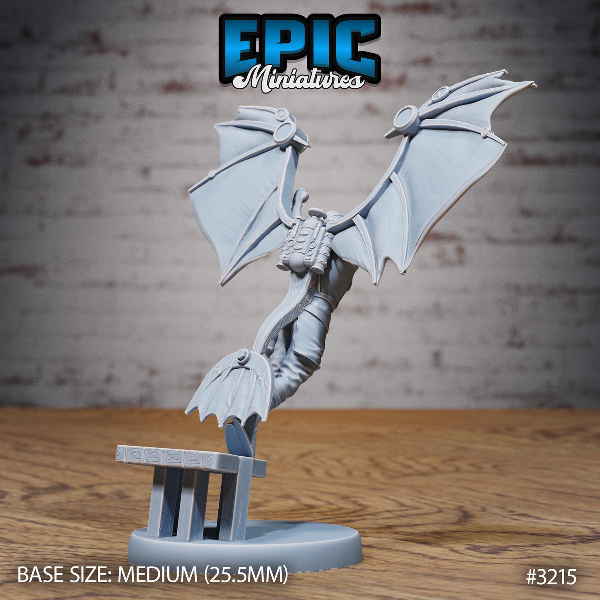 Winged Glider Pilot Levi Option #3215 back DND miniature Steam Inventions 16k resin