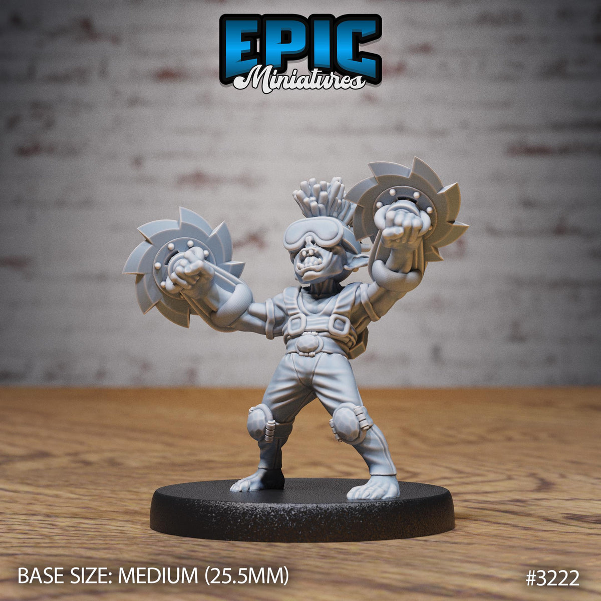 Steam Goblin Option #3222 front DND miniature Steam Inventions 16k resin