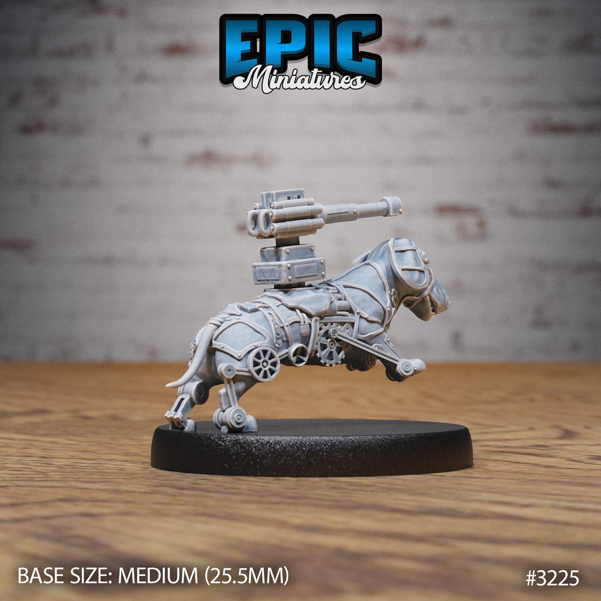 Construct Dachshund Option #3225 back DND miniature Steam Inventions 16k resin