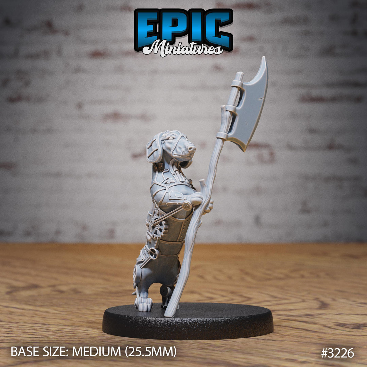 Construct Dachshund Option #3226 front DND miniature Steam Inventions 16k resin