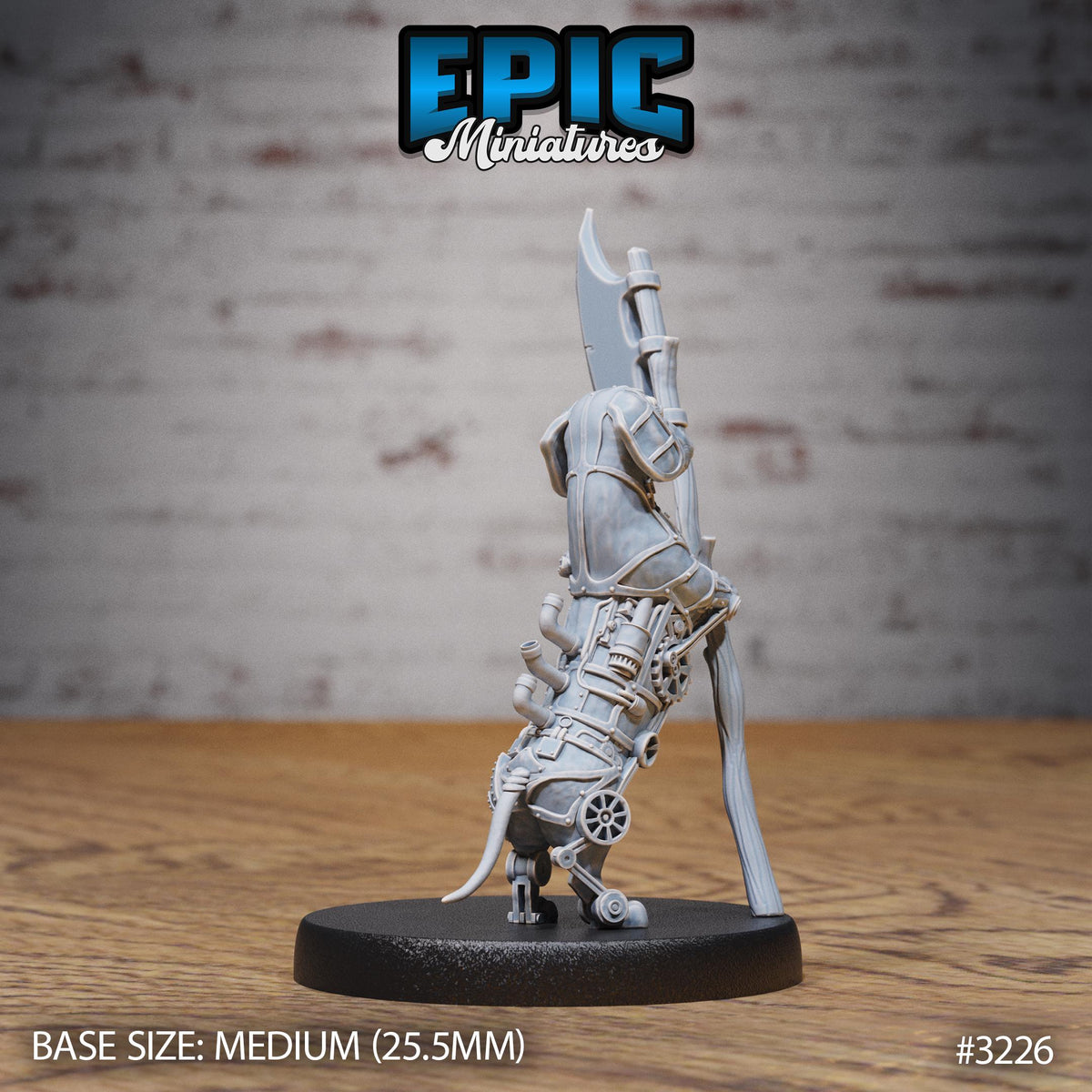 Construct Dachshund Option #3226 back DND miniature Steam Inventions 16k resin