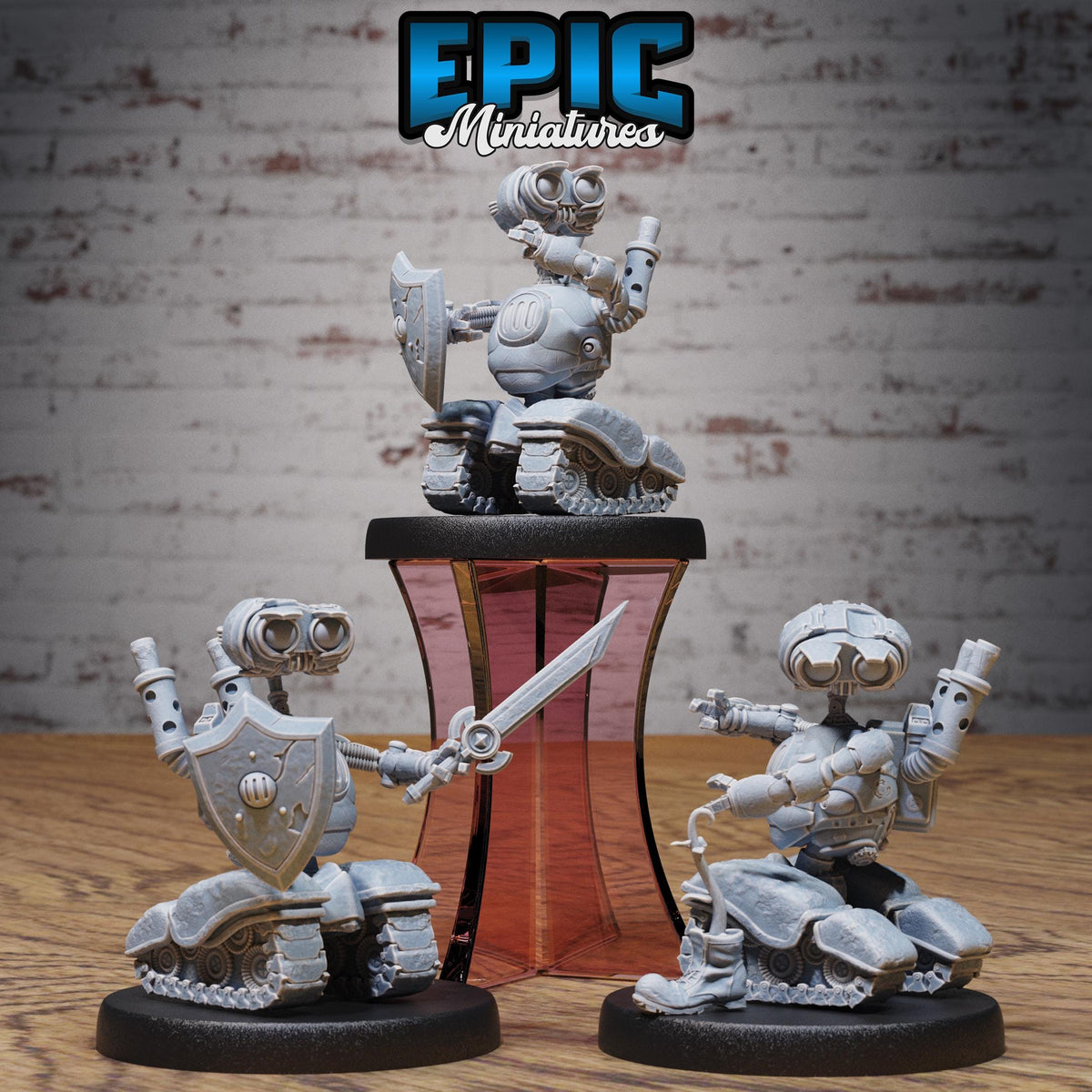 Trash Burner Automaton Set of 3 DND miniatures group photo Steam Inventions