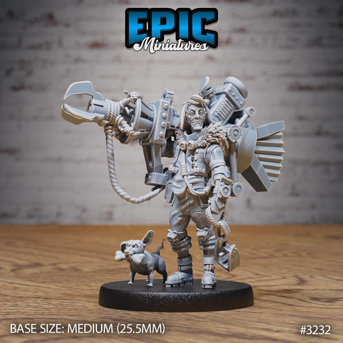 Artificer Flynn Option #3232 front DND miniature Steam Inventions 16k resin