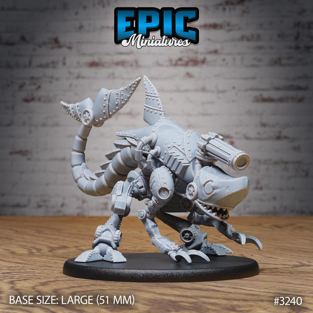 Steam Tech X1100 Sharknator Option #3240 front DND miniature Steam Inventions 16k resin