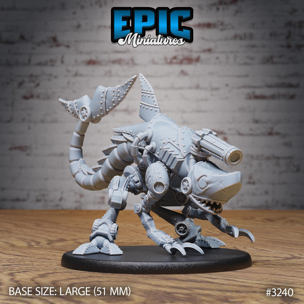 Steam Tech X1100 Sharknator Option #3240 front DND miniature Steam Inventions 16k resin