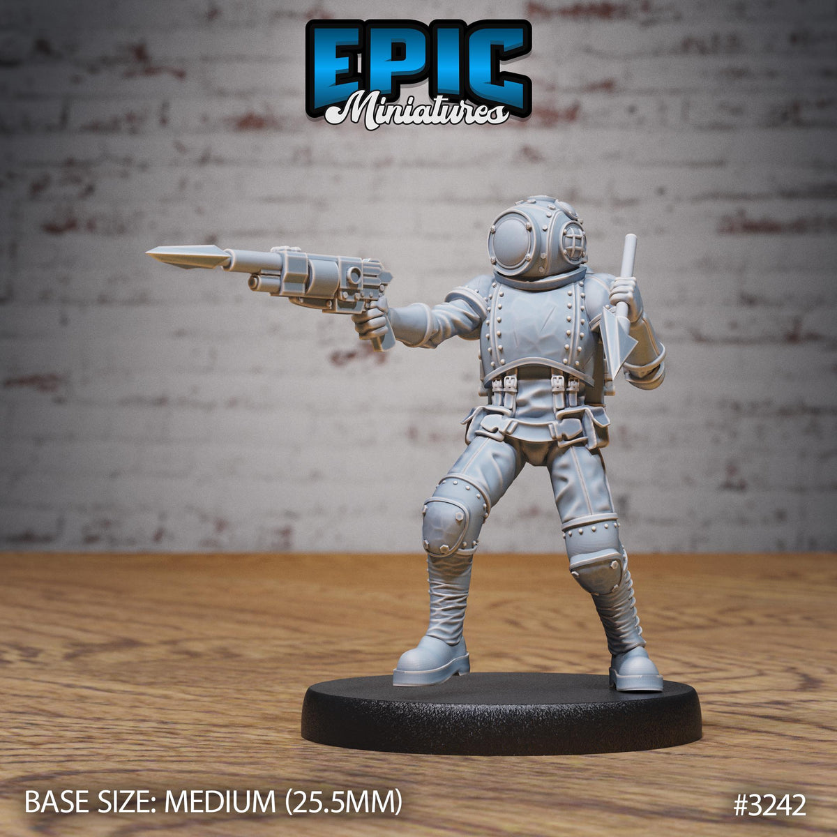 Pressure Diver Option #3242 front DND miniature Steam Inventions 16k resin