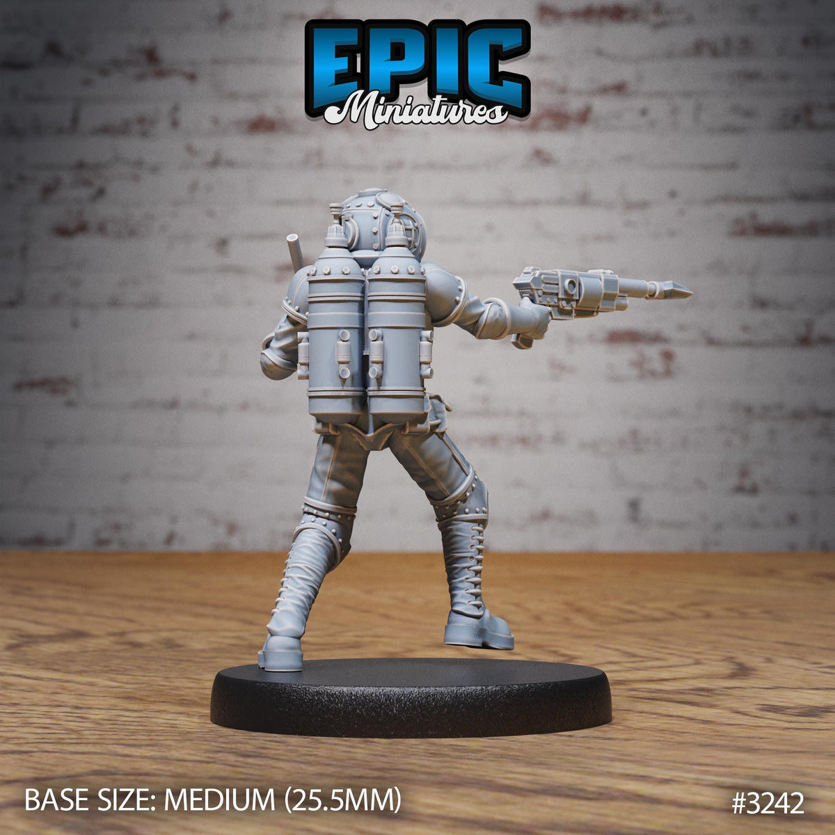 Pressure Diver Option #3242 back DND miniature Steam Inventions 16k resin