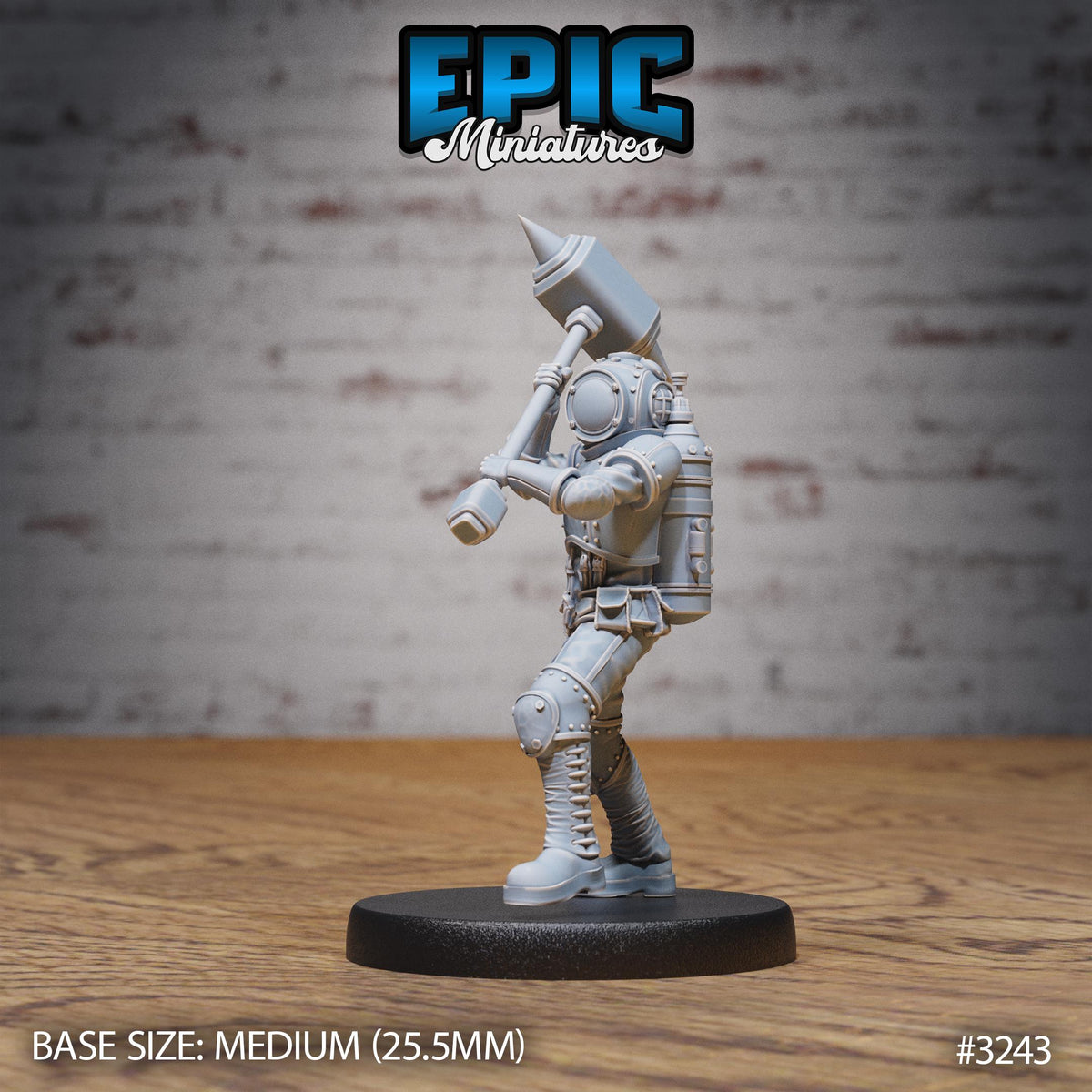 Pressure Diver Option #3243 front DND miniature Steam Inventions 16k resin