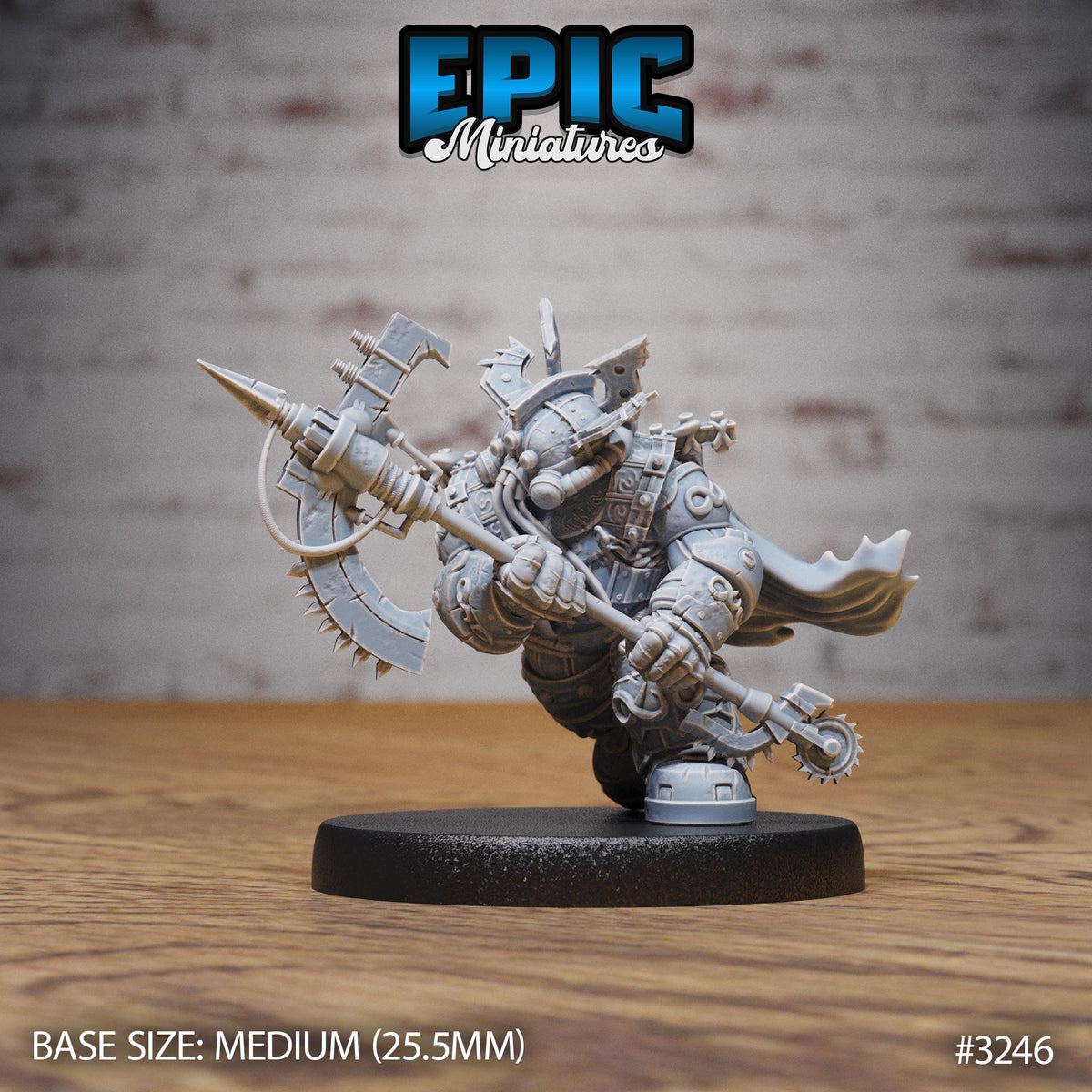 Diving Dwarf Adventurer Option #3246 front DND miniature Steam Inventions 16k resin