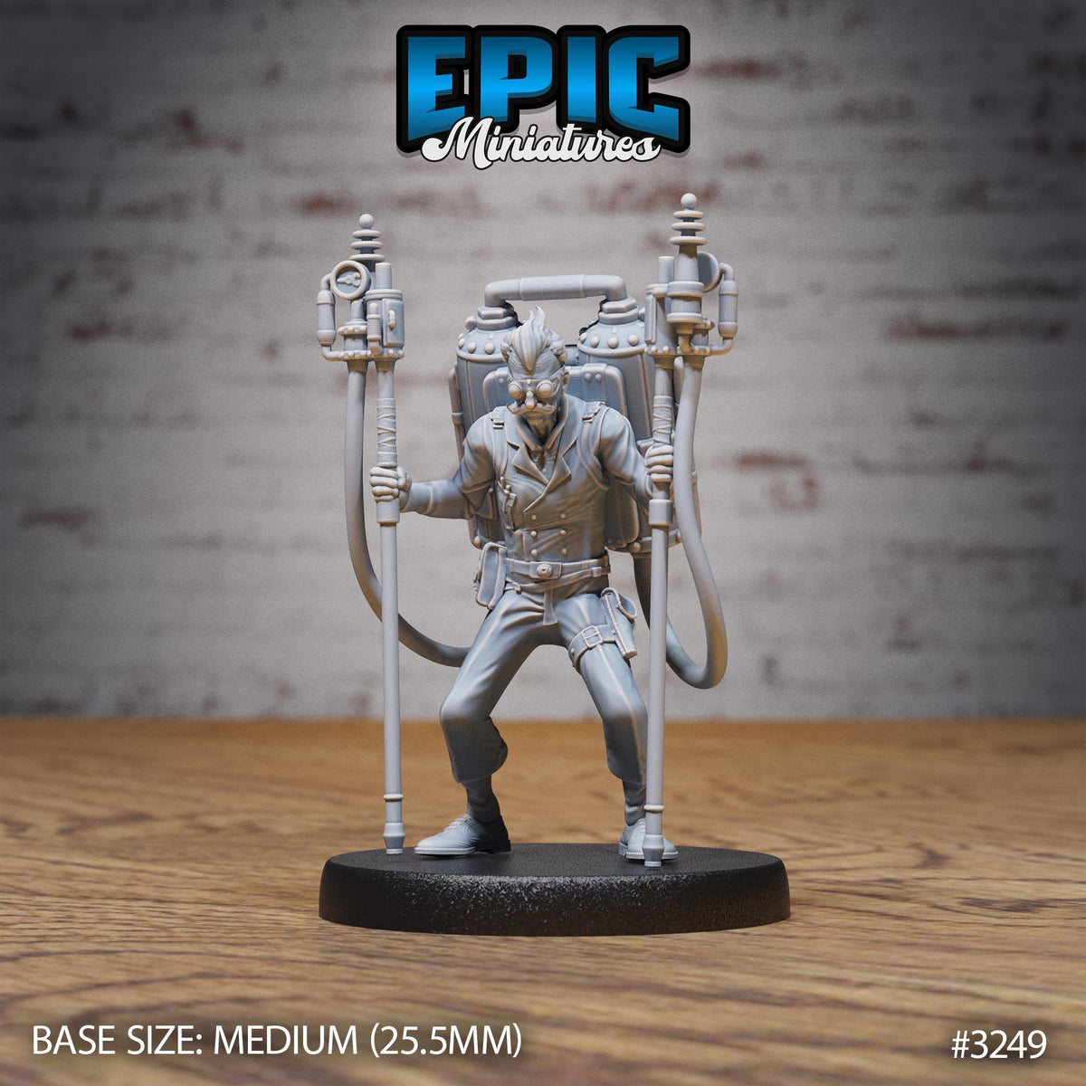 Inventor Joseph Option #3249 front DND miniature Steam Inventions 16k resin