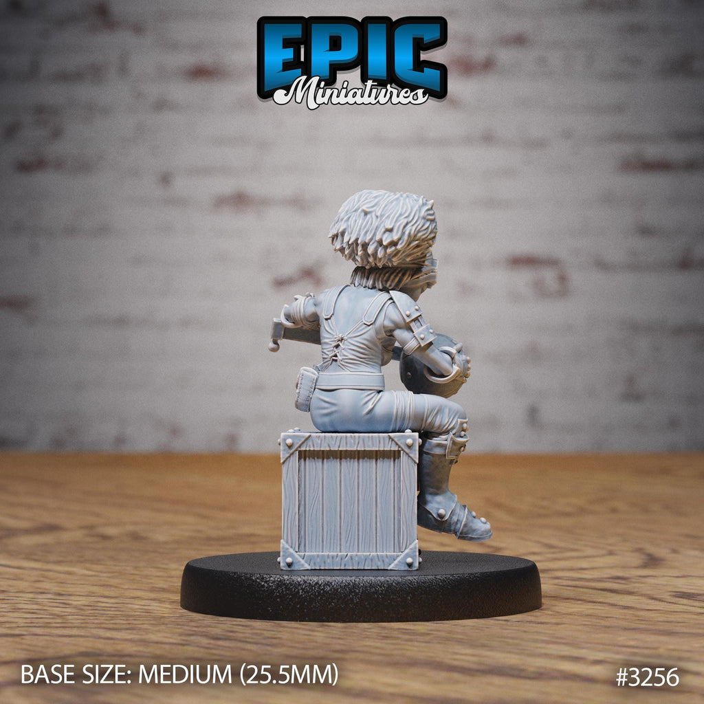 Gnome Tinkerer Female Option #3256 back DND miniature Steam Inventions 16k resin