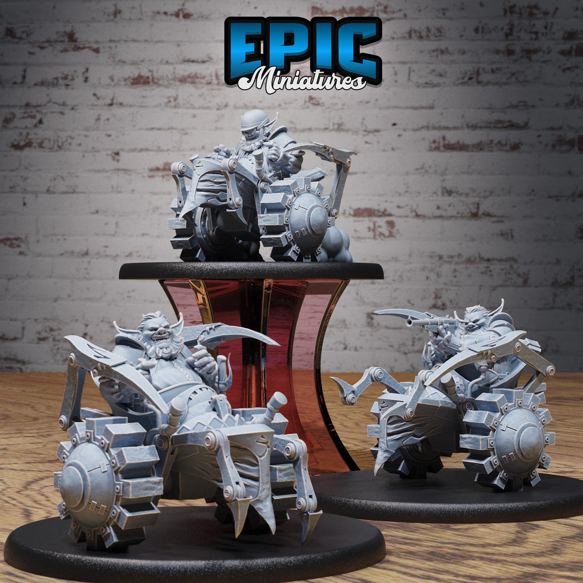 Wheelchair Goblin Set of 3 DND miniatures group photo Steam Inventions