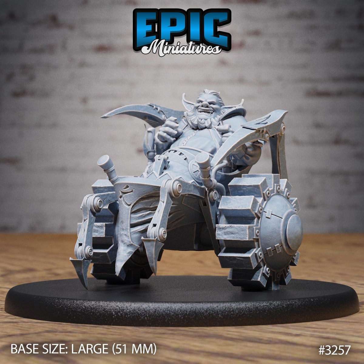 Wheelchair Goblin Option #3257 front DND miniature Steam Inventions 16k resin