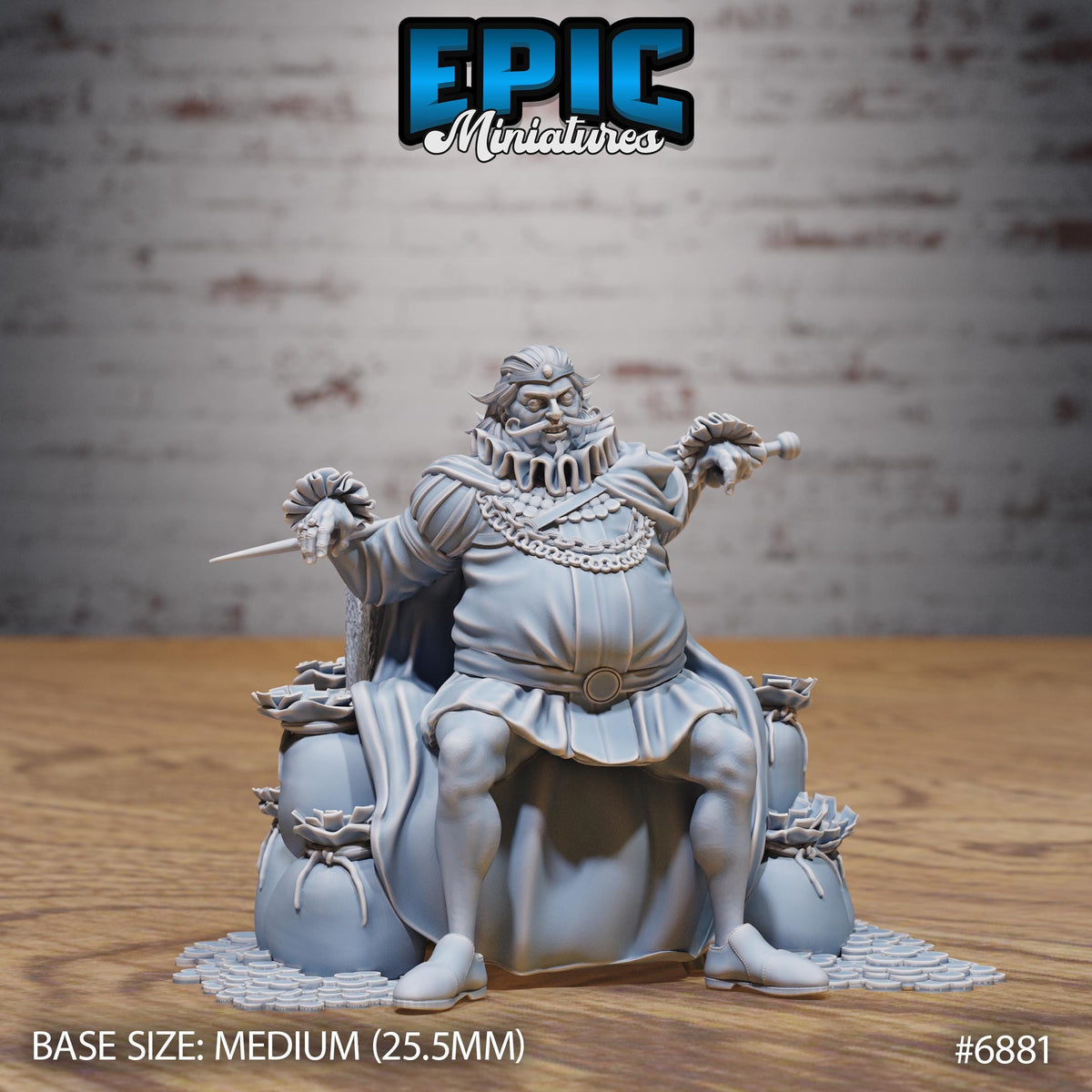 Corrupt King Option #6881 front DND miniature Knights Honor 16k resin