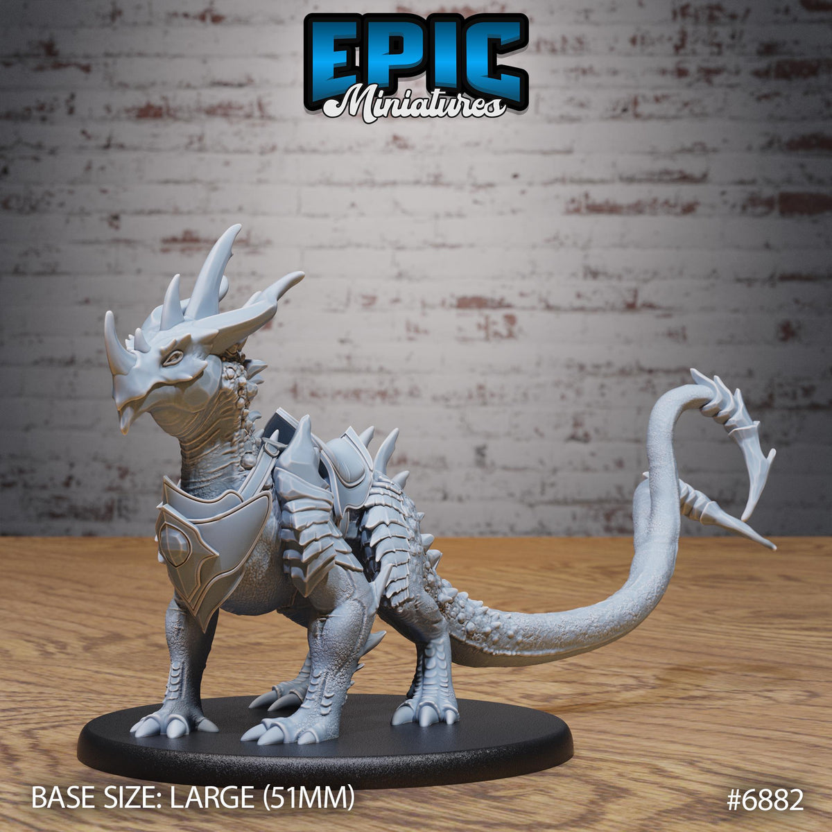 Crystal Guard Drake Option #6882 front DND miniature Knights Honor 16k resin