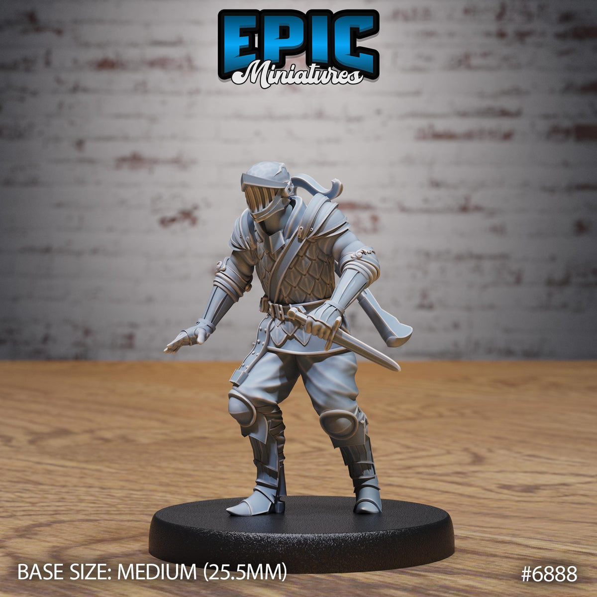 Crossbow Guard Option #6888 front DND miniature Knights Honor 16k resin