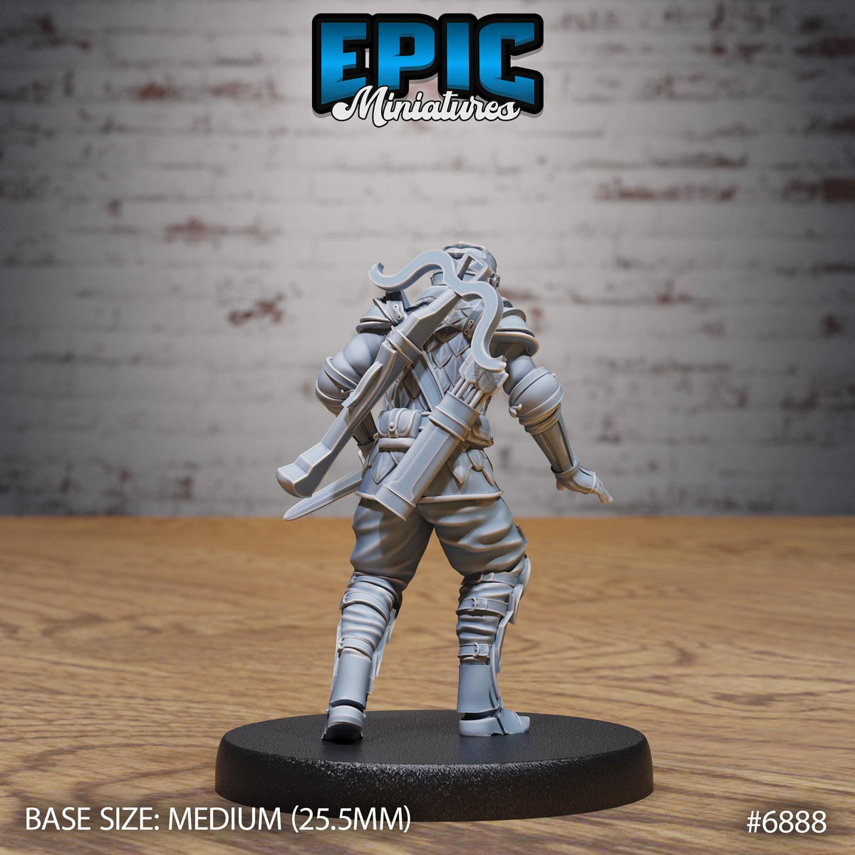 Crossbow Guard Option #6888 back DND miniature Knights Honor 16k resin