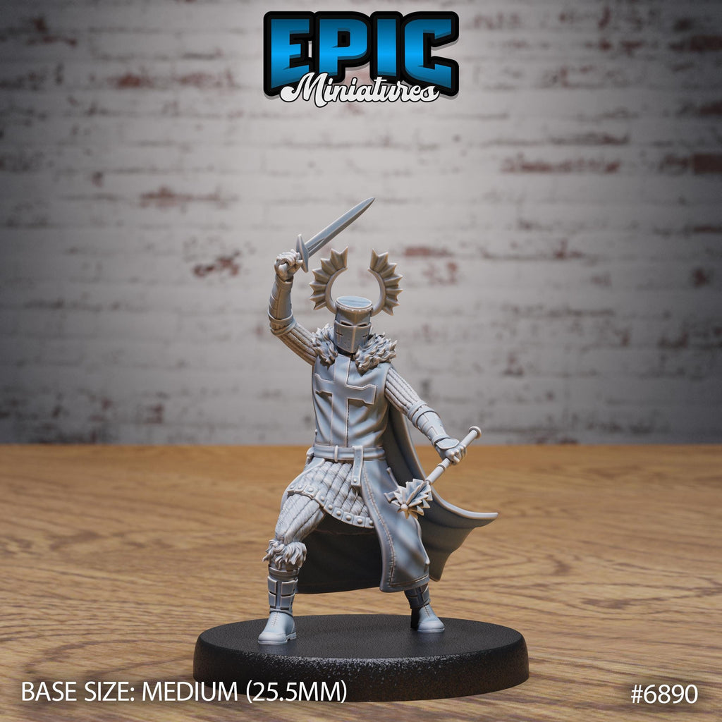 Templar Knight Option #6890 front DND miniature Knights Honor 16k resin