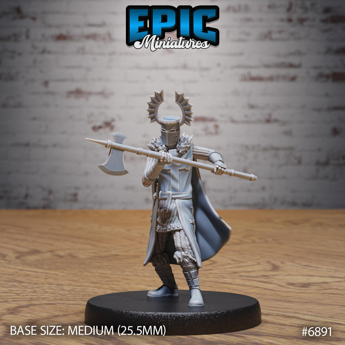 Templar Knight Option #6891 front DND miniature Knights Honor 16k resin