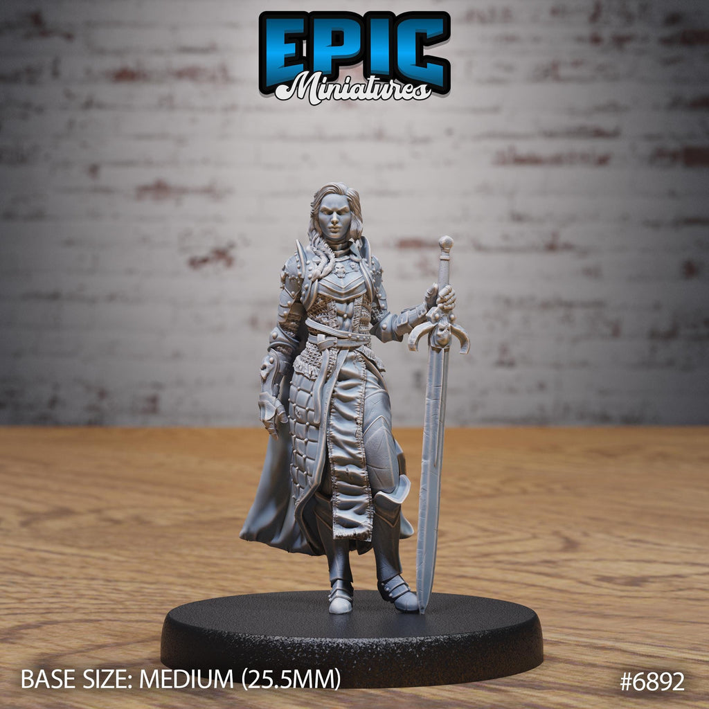 Dark Knight Lady Option #6892 front DND miniature Knights Honor 16k resin