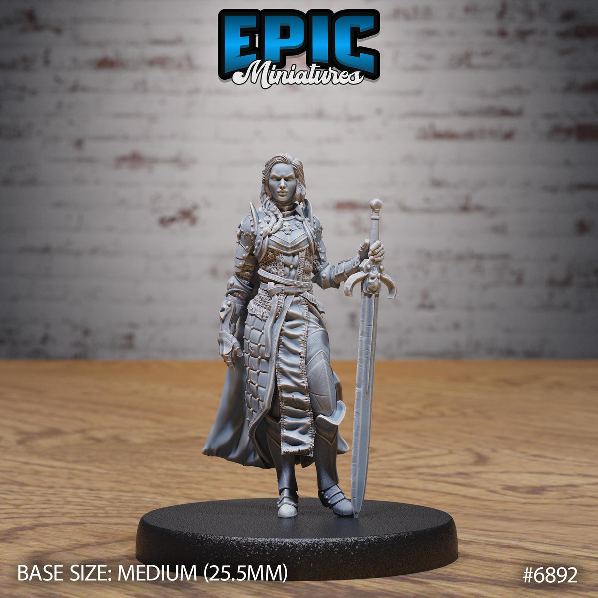 Dark Knight Lady Option #6892 front DND miniature Knights Honor 16k resin