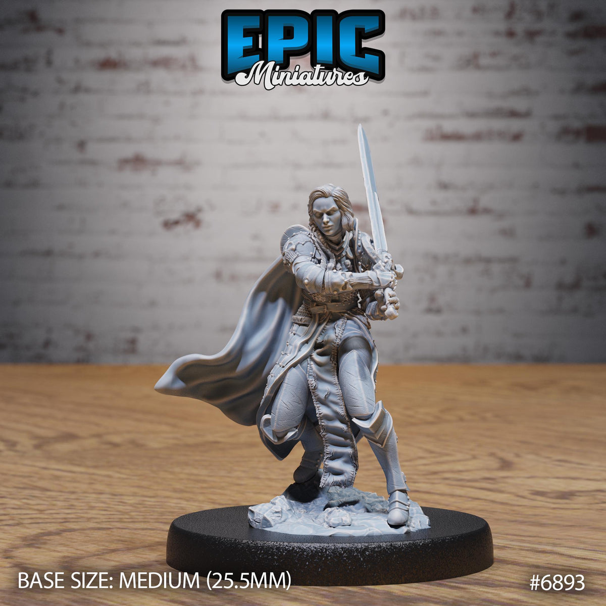 Dark Knight Lady Option #6893 front DND miniature Knights Honor 16k resin