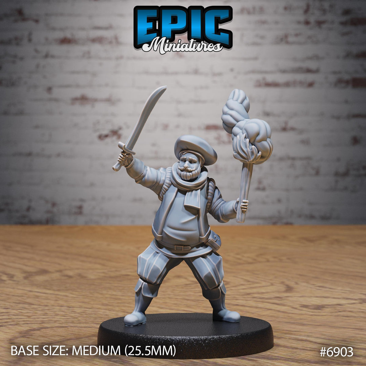 Noble Historian Option #6903 front DND miniature Knights Honor 16k resin