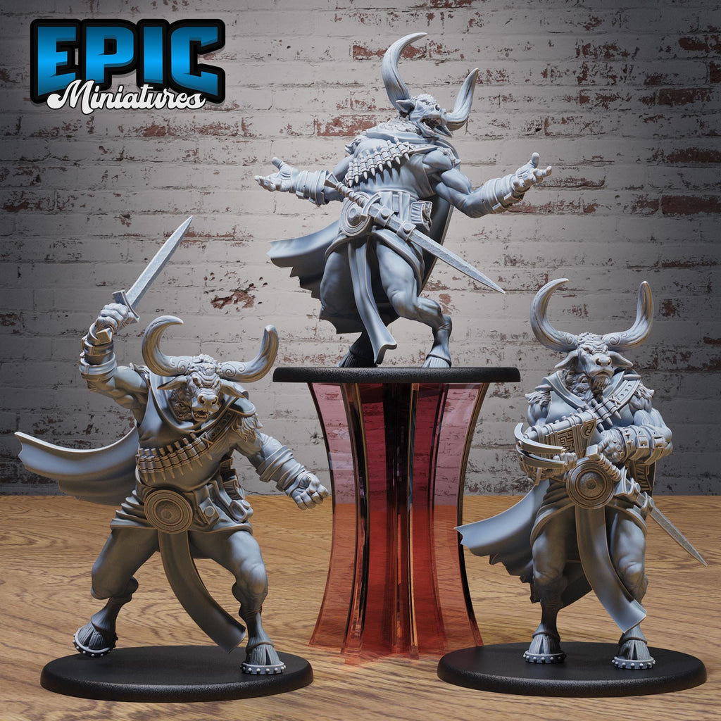 Minotaur Captain Set of 3 DND miniatures group photo Knights Honor